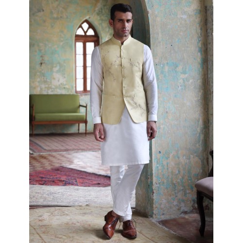 ZGMW2203 Dark Champagne Cotton Blend Waistcoat