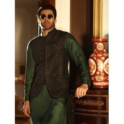 ZGMW2216 Olive Drab Raw Silk Waistcoat
