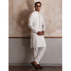 ZGMW2217 Off White Jacquard Waistcoat