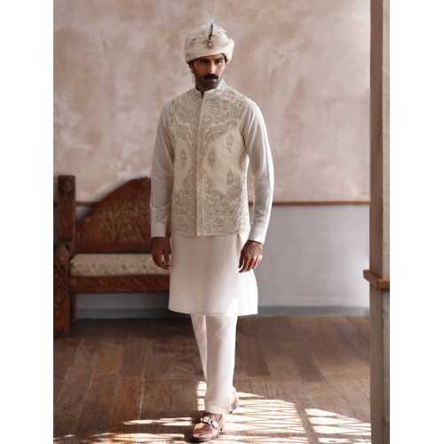 ZGMW2219 Cosmic Latte Suiting Fabric Waistcoat