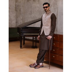 ZGMW2235 Beige Linen Waistcoat