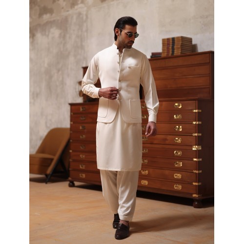 ZGMW2237 Off White Suiting Fabric Waistcoat ZGMW2237 Off White Suiting Fabric Waistcoat