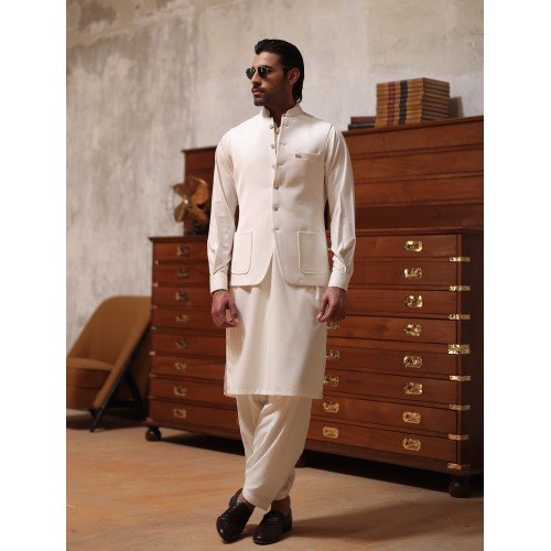 ZGMW2237 Off White Suiting Fabric Waistcoat ZGMW2237 Off White Suiting Fabric Waistcoat