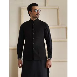 ZGMW2243 Black Suiting Fabric Waistcoat