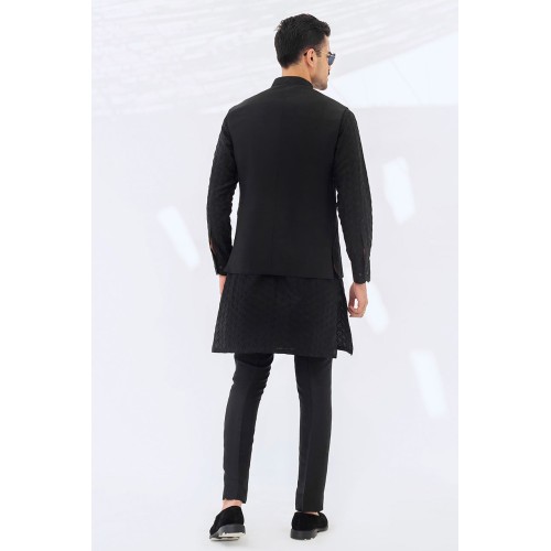 ZGMW2368 Black Raw Silk Waistcoat ZGMW2368 Black Raw Silk Waistcoat