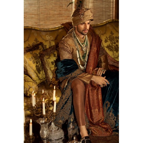 ZGMW2605 Copper Jamawar Waistcoat