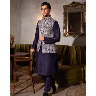 ZGMW2756 Russian Violet Raw Silk Waistcoat