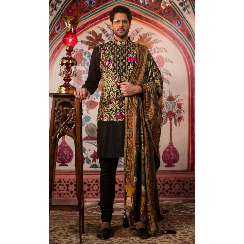 ZGMW2940 Black Raw Silk Waistcoat ZGMW2940 Black Raw Silk Waistcoat