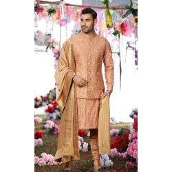 ZGMW2943 Light Sachet Embroidered Raw Silk Waistcoat