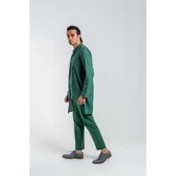 ZGMK3203 Illuminating Emerald Khadi Woven Cotton Kurta