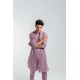ZGMK3205 Pink Lavender Khadi Woven Cotton Kurta