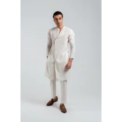 ZGMK3208 Off-White Khadi Woven Cotton Kurta