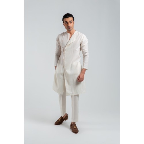 ZGMK3208 Off-White Khadi Woven Cotton Kurta