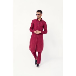 ZGMK3214 Big Dip O'Ruby Khadi Woven Cotton Kurta