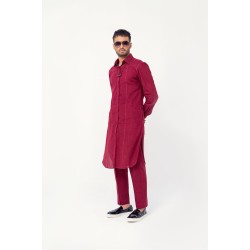 ZGMK3214 Big Dip O'Ruby Khadi Woven Cotton Kurta