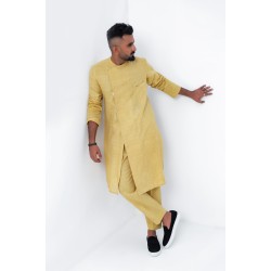 ZGMK3216 Butter Cup Khadi Woven Cotton Kurta