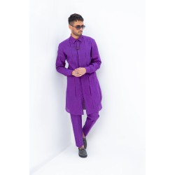 ZGMK3217 Dark Orchid Khadi Woven Cotton Kurta