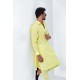 ZGMK3218 Canary Khadi Woven Cotton Kurta