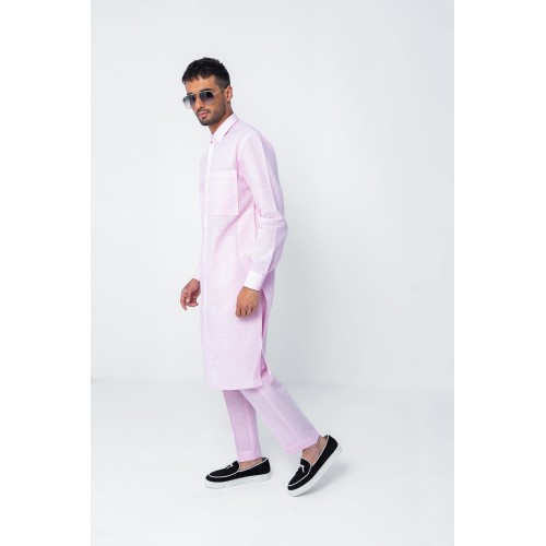 ZGMK3220 Pantone Pale Purple Khadi Woven Cotton Kurta