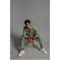 ZGMK3226 Laurel Green Khadi Woven Cotton Kurta ZGMK3226 Laurel Green Khadi Woven Cotton Kurta