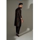 ZGMK3240 Black Banarsi Kurta