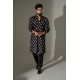 ZGMK3241 Black Cotton Karandi Kurta