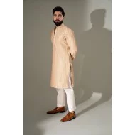 ZGMK3243 Light Orange Cotton Silk Kurta