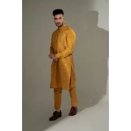 ZGMK3244 Harvest Gold Raw Silk Kurta