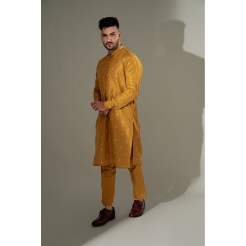 ZGMK3244 Harvest Gold Raw Silk Kurta ZGMK3244 Harvest Gold Raw Silk Kurta
