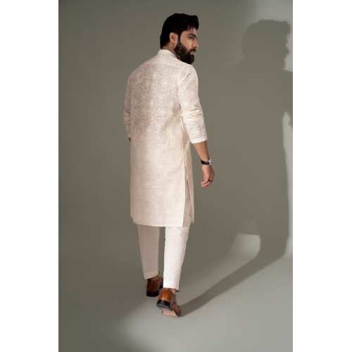 ZGMK3245 White Chikankari Cotton Kurta ZGMK3245 White Chikankari Cotton Kurta