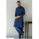 ZGMK3295 Yale Blue Bosky Linen Kameez Shalwar