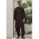 ZGMK3296 Dark Van Dyke Brown Bosky Linen Kurta ZGMK3296 Dark Van Dyke Brown Bosky Linen Kurta