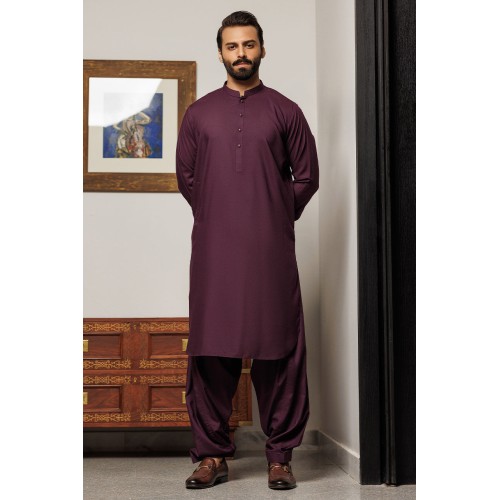 ZGMK3302 Wine Dregs Bosky Linen Kurta