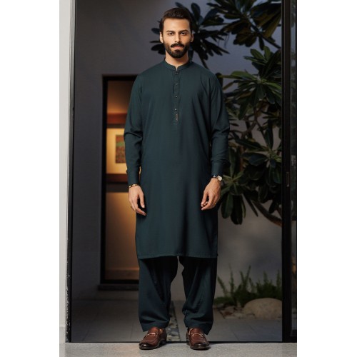 ZGMK3303 Dragon Teal Bosky Linen Kurta