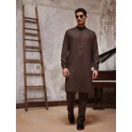 ZGMK3407 Bistre Bosky Linen Kurta