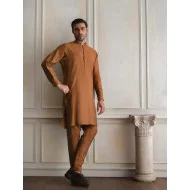 ZGMK3424 Dark Gold Cotton Silk Kurta