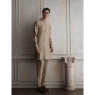 ZGMK3425 Khaki Cotton Silk Kurta