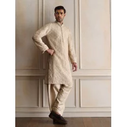 ZGMK3426 Papaya Whip Cotton Silk Kurta