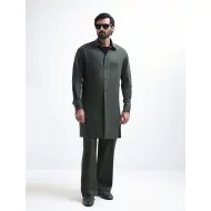 ZGMK3436 Feldgrau Cotton Blend Kurta