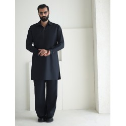 ZGMK3437 Black Cotton Blend Kurta