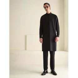 ZGMK3442 Black Cotton Blend Kurta
