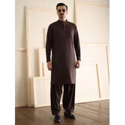 ZGMK3461 Old Burgundy Bosky Linen Kurta