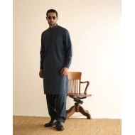 ZGMK3465 Black Coral Cotton Blend Kurta
