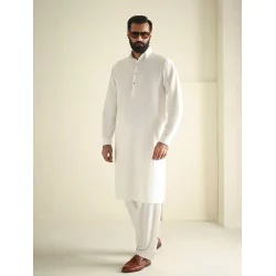 ZGMK3482 Off-White Cotton Blend Kurta