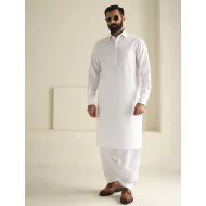 ZGMK3484 White Cotton Blend Kurta