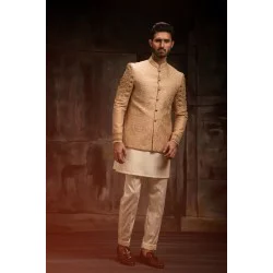 ZGMP3113 Light Buff Raw Silk Prince Coat