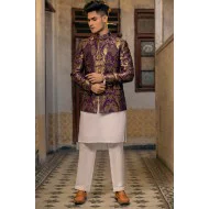 ZGMP3117 Violet Banarsi Prince Coat