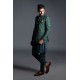 ZGMP3120 Brunswick Green Embroidered Raw Silk Prince Coat