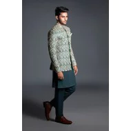 ZGMP3121 Brunswick Green Jamawar Prince Coat
