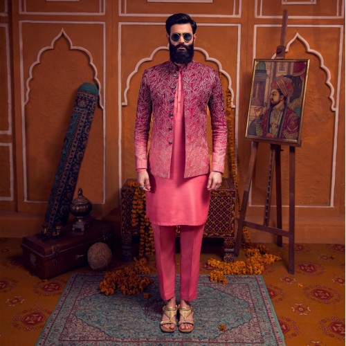 ZGMP3142 NCS Red Ombre Prince Coat